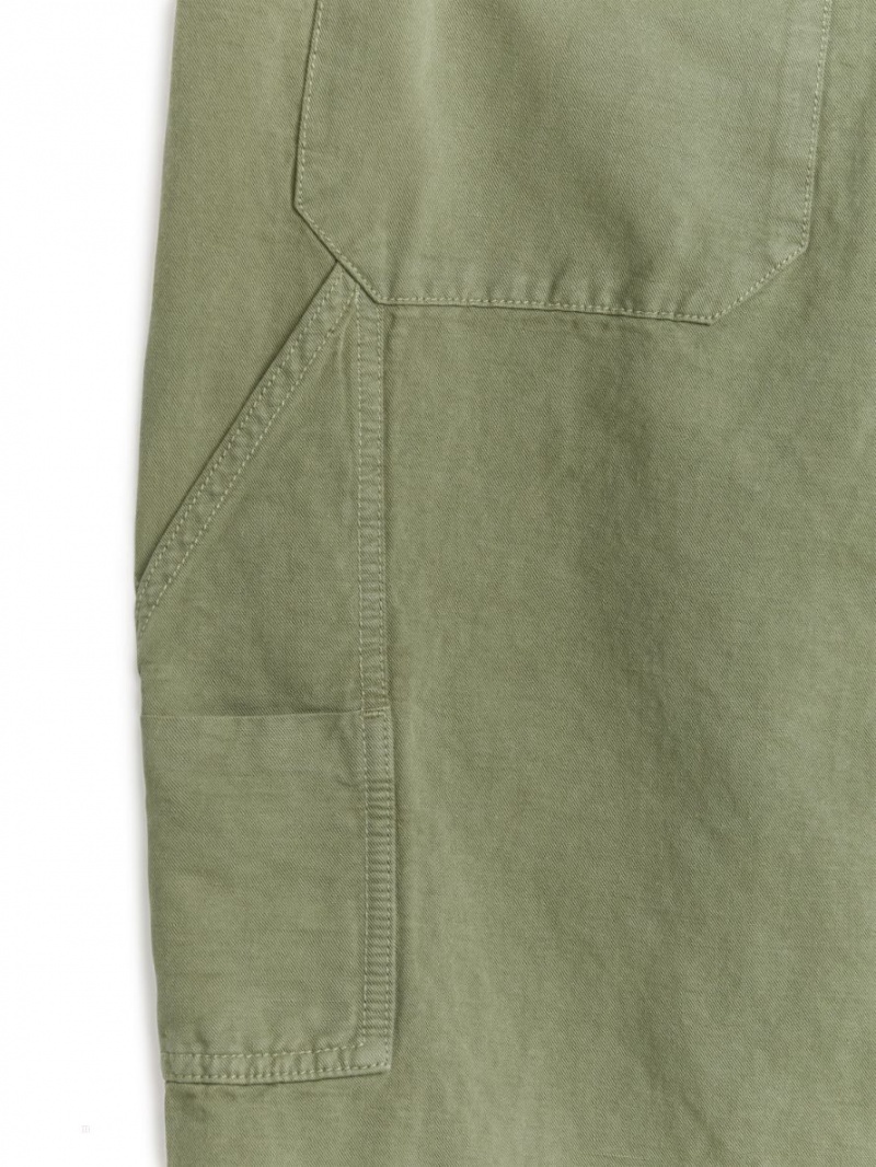 Fusta Arket Long Cargo Dama Kaki Verzi | Romania-QGNC81460