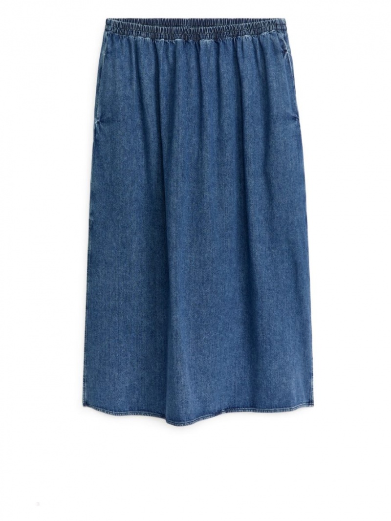 Fusta Arket Maxi Denim Dama Albastri | Romania-BZLH52674