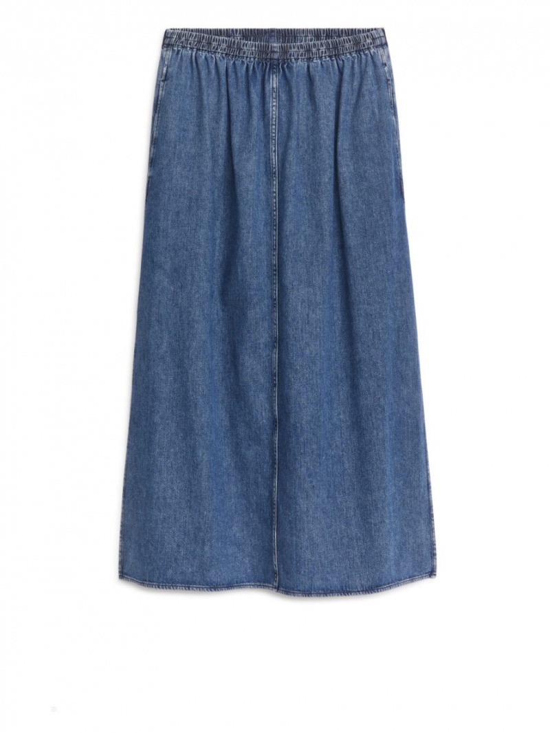 Fusta Arket Maxi Denim Dama Albastri | Romania-BZLH52674