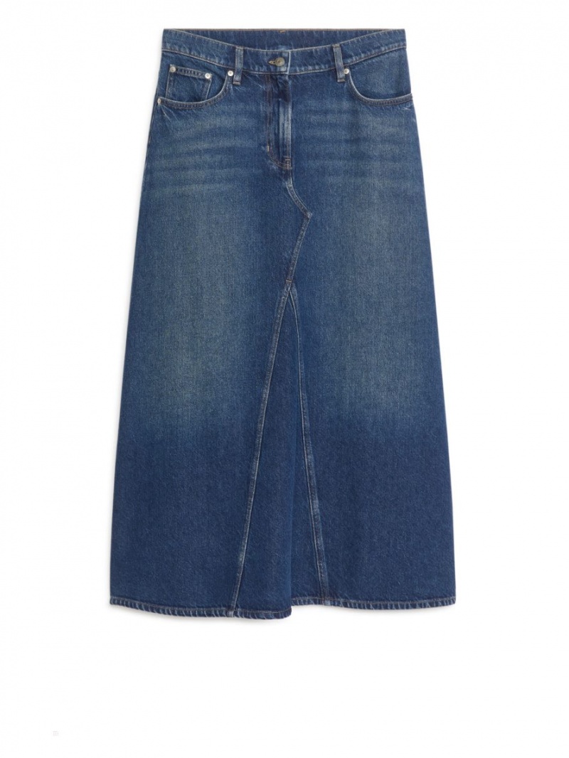 Fusta Arket Maxi Denim Dama Albastri | Romania-LOSF54618