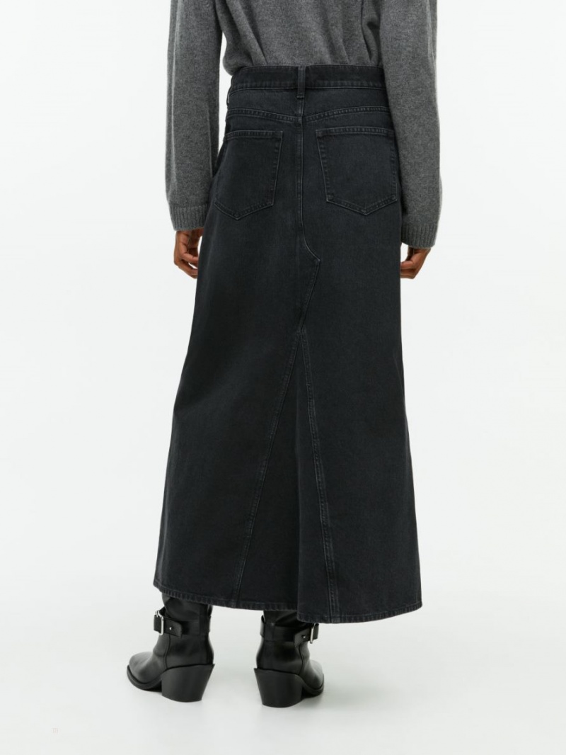 Fusta Arket Maxi Denim Dama Negrii | Romania-QJIA89403