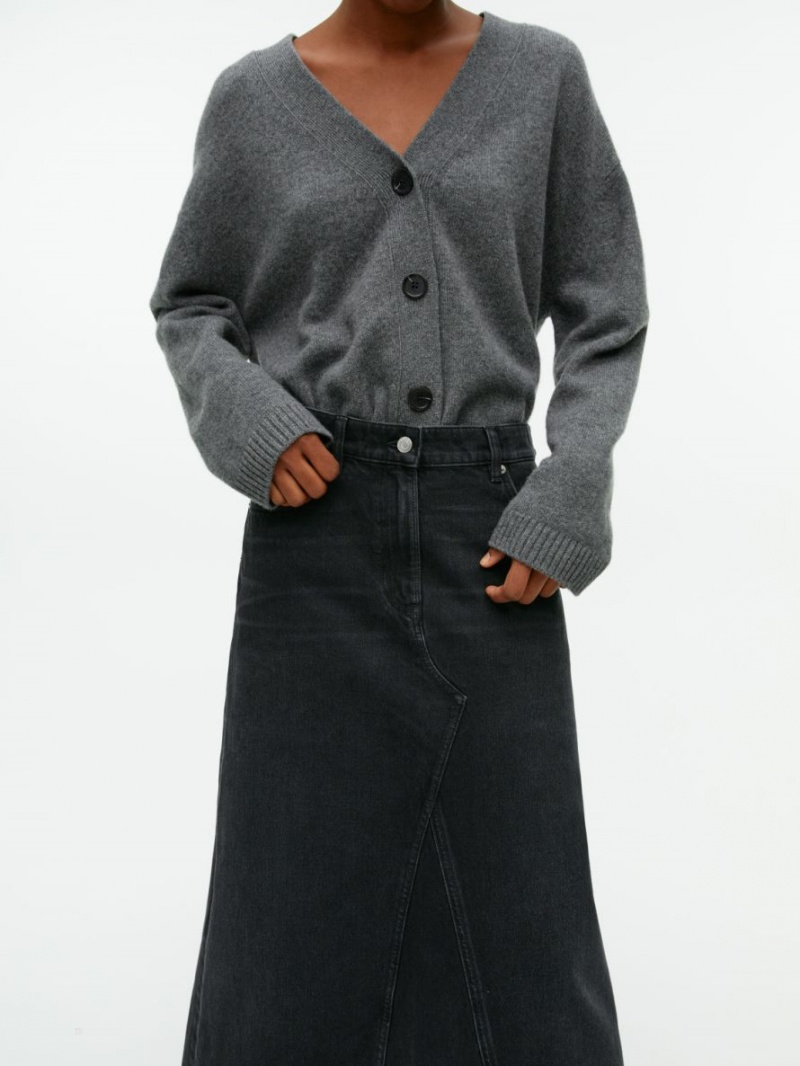 Fusta Arket Maxi Denim Dama Negrii | Romania-QJIA89403