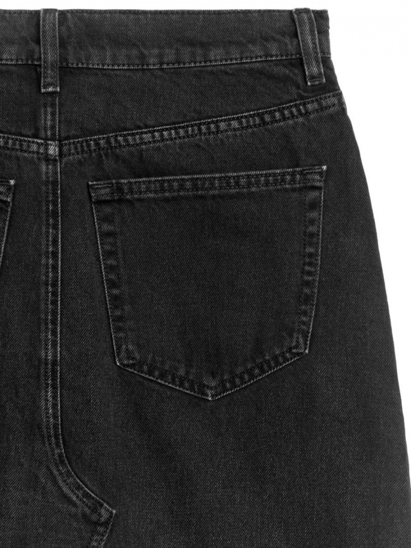 Fusta Arket Maxi Denim Dama Negrii | Romania-QJIA89403