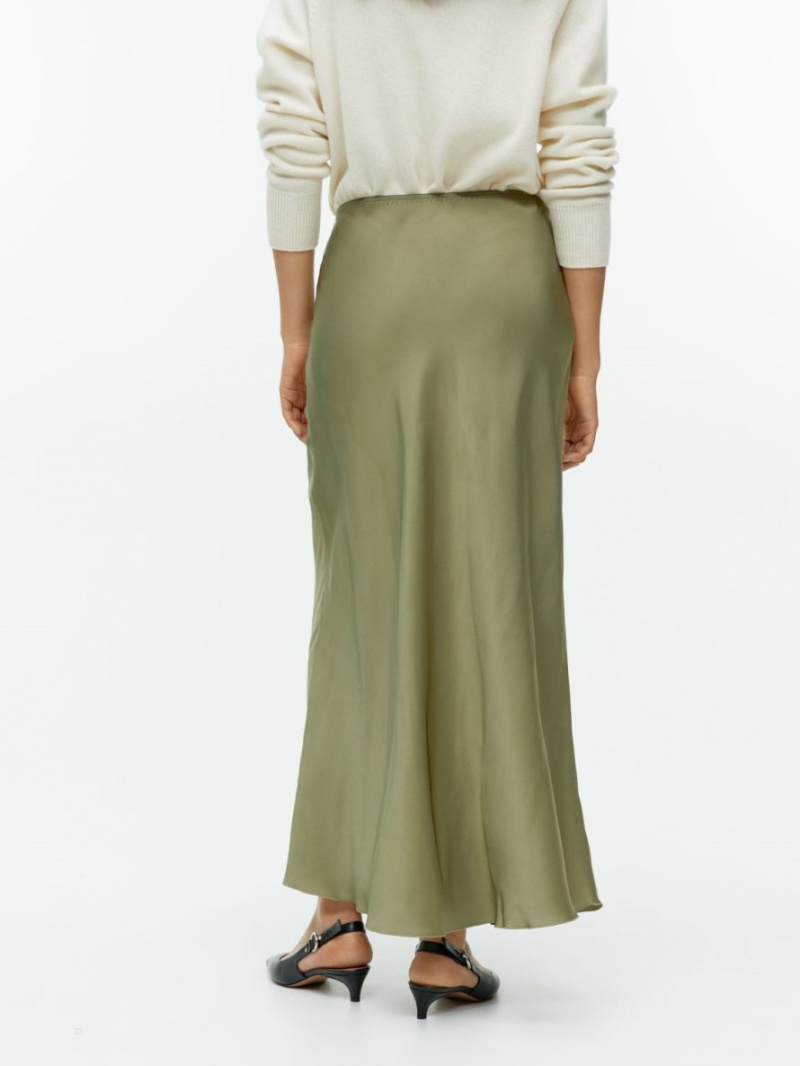 Fusta Arket Maxi Satin Dama Kaki Verzi | Romania-NMRB46893