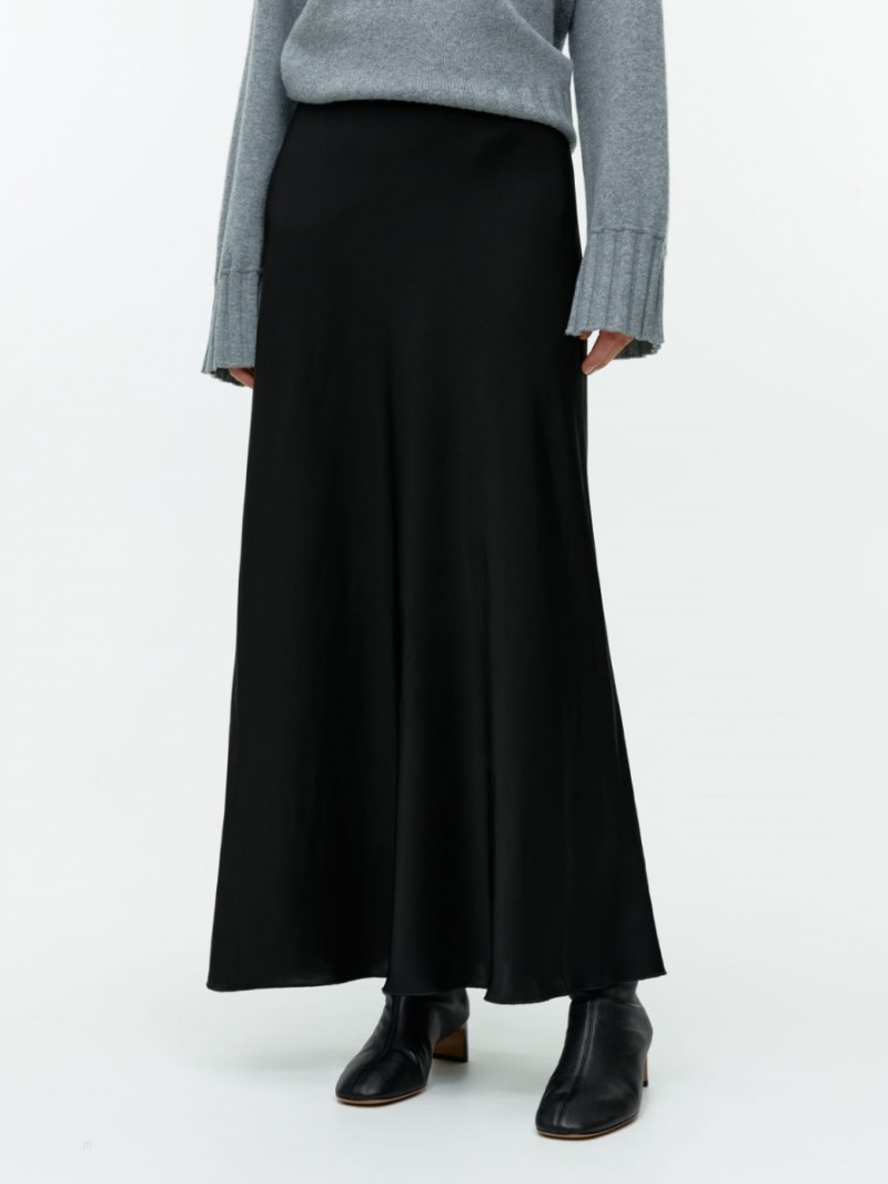 Fusta Arket Maxi Satin Dama Negrii | Romania-PLQF90176