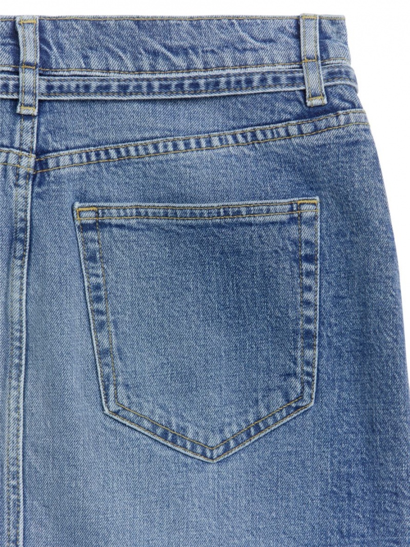 Fusta Arket Midi Denim Dama Albastri | Romania-ACOW97408