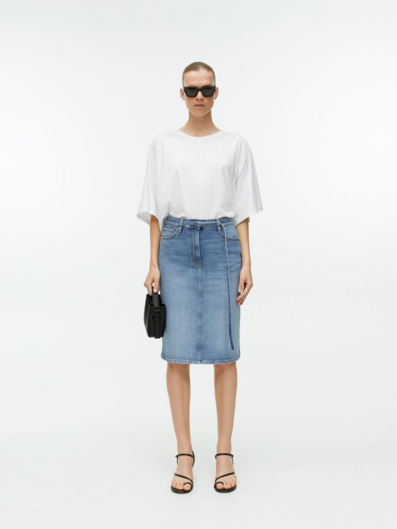 Fusta Arket Midi Denim Dama Albastri | Romania-ACOW97408