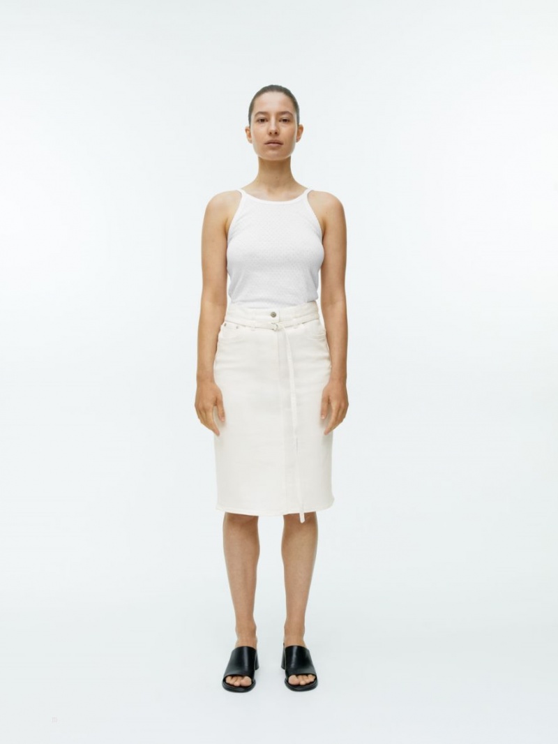 Fusta Arket Midi Denim Dama Albi | Romania-YZCB48273