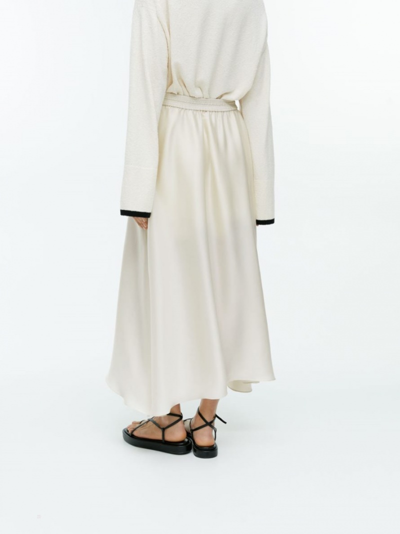 Fusta Arket Midi Satin Dama Albi | Romania-VHAL80564