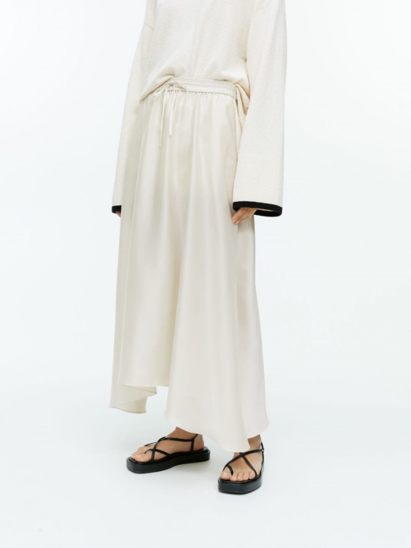 Fusta Arket Midi Satin Dama Albi | Romania-VHAL80564