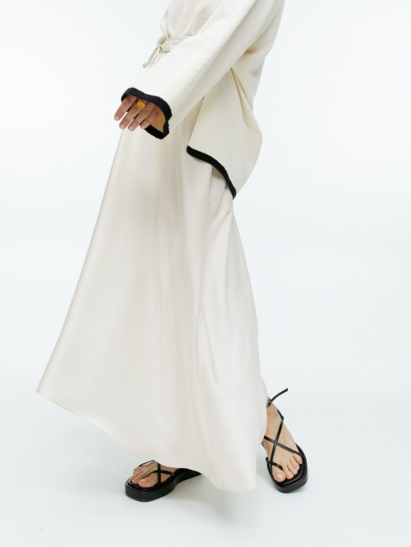Fusta Arket Midi Satin Dama Albi | Romania-VHAL80564