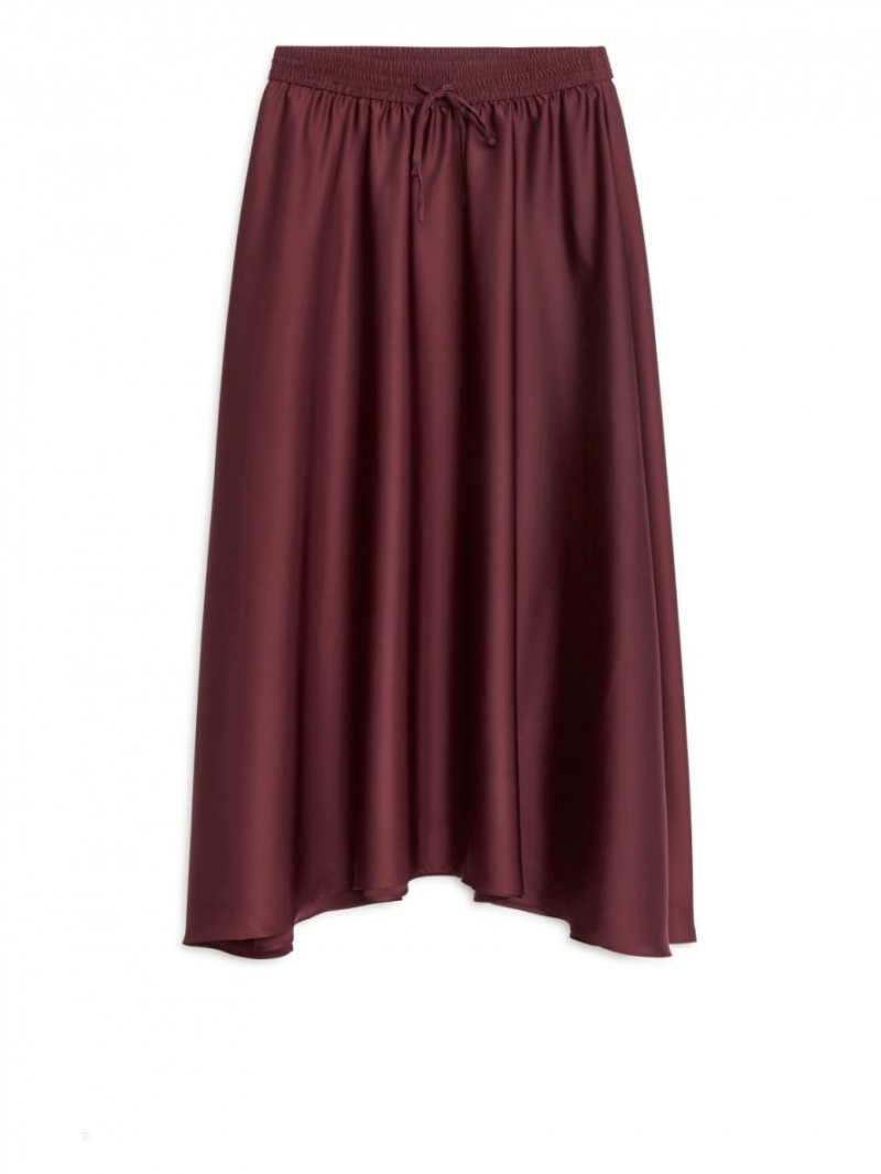 Fusta Arket Midi Satin Dama Visinii | Romania-LOFT09672