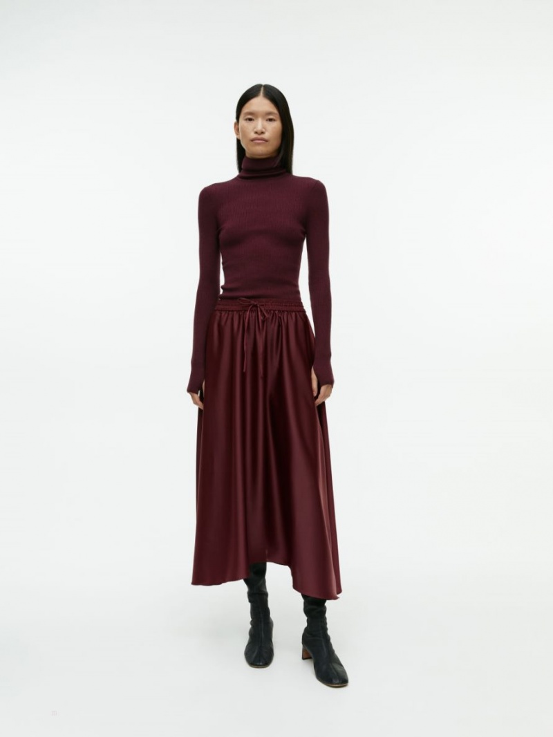 Fusta Arket Midi Satin Dama Visinii | Romania-LOFT09672