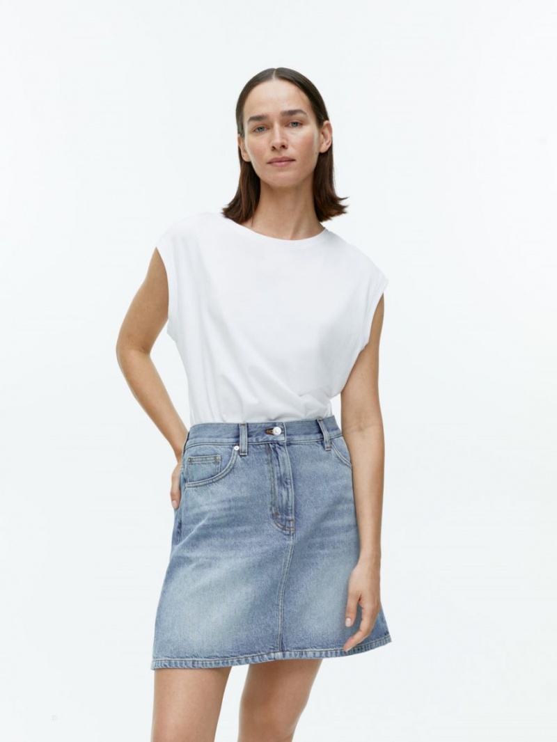 Fusta Arket Mini Denim Dama Albastri Deschis | Romania-XUNZ86507