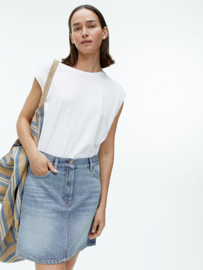 Fusta Arket Mini Denim Dama Albastri Deschis | Romania-XUNZ86507