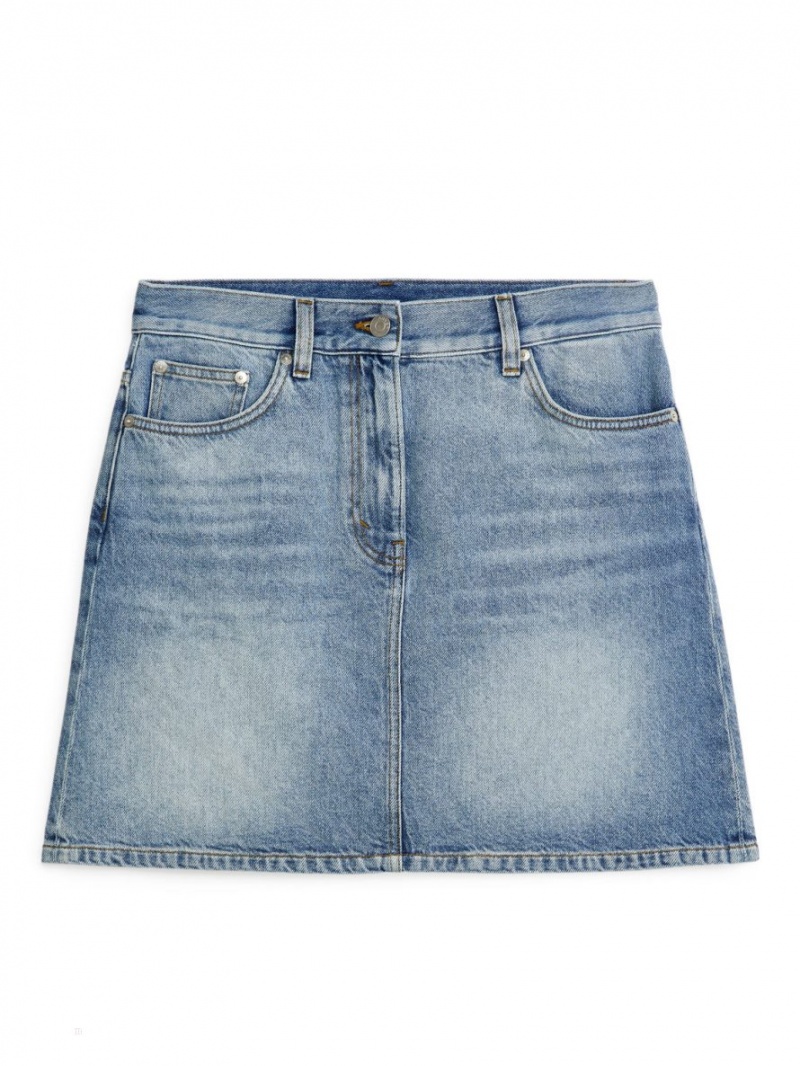 Fusta Arket Mini Denim Dama Albastri Deschis | Romania-XUNZ86507