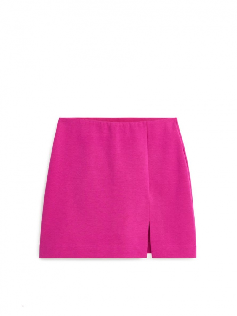 Fusta Arket Mini Jersey Dama Fucsie | Romania-NDTA18609