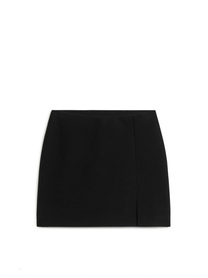 Fusta Arket Mini Jersey Dama Negrii | Romania-FANM79482