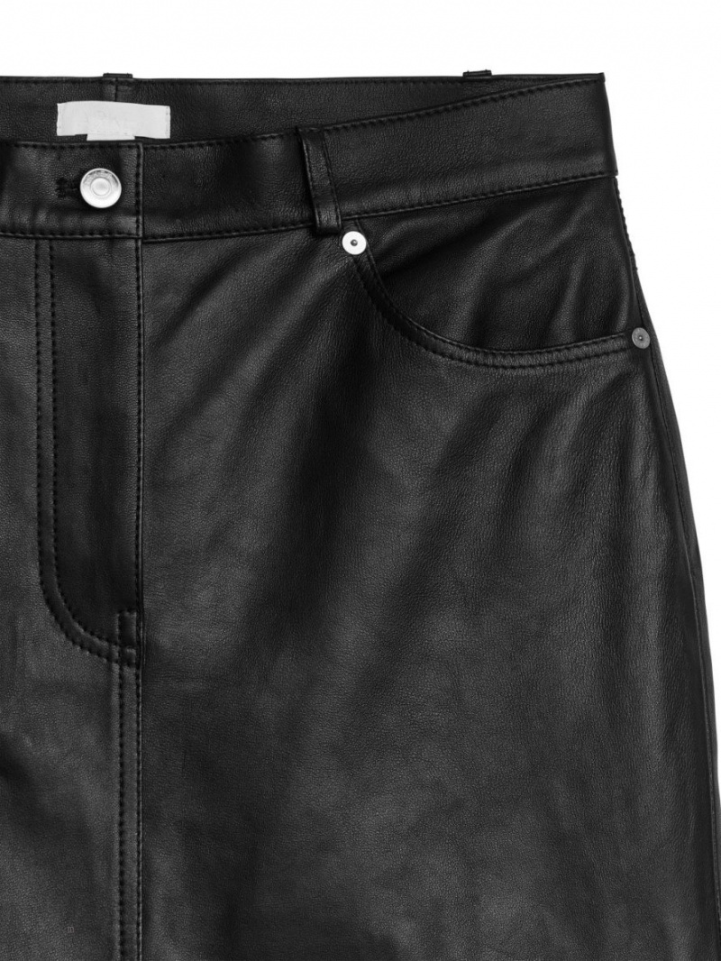 Fusta Arket Pencil Piele Dama Negrii | Romania-UHRW65910