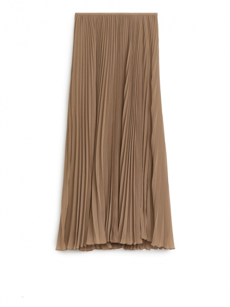 Fusta Arket Plisat Chiffon Dama Maro | Romania-VETF64592