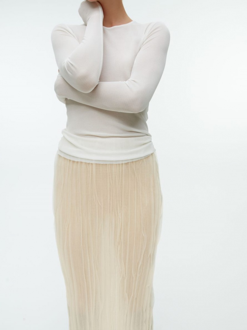 Fusta Arket Plisat Knit Dama Bej Deschis | Romania-HDOR09148
