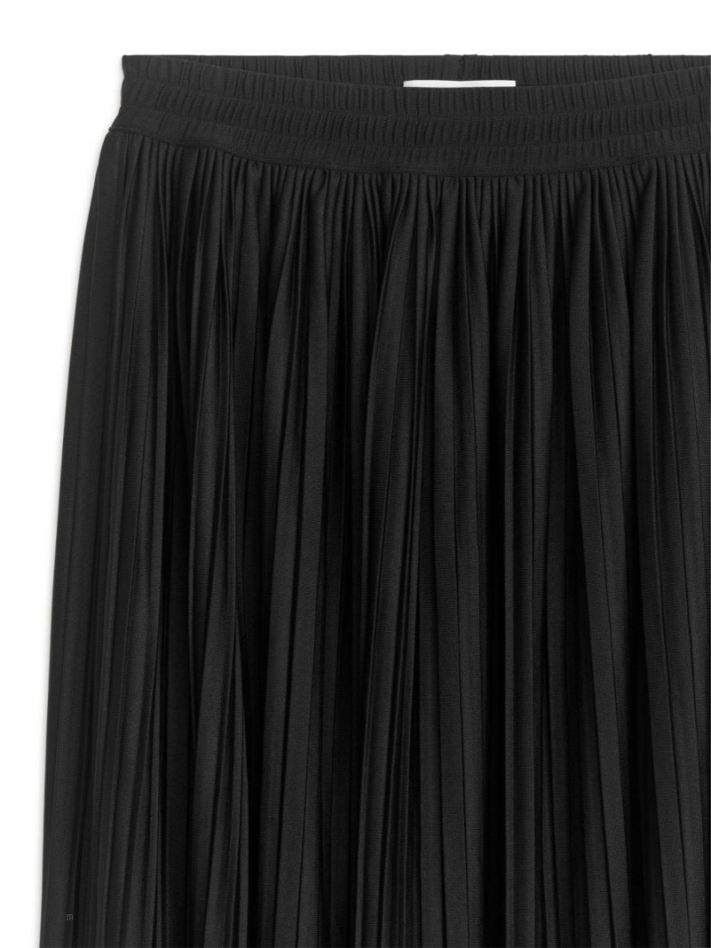 Fusta Arket Plisat Midi Fete Negrii | Romania-SPCE86041