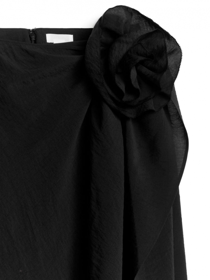 Fusta Arket Rose-Detail Wrap Dama Negrii | Romania-SJIT32517