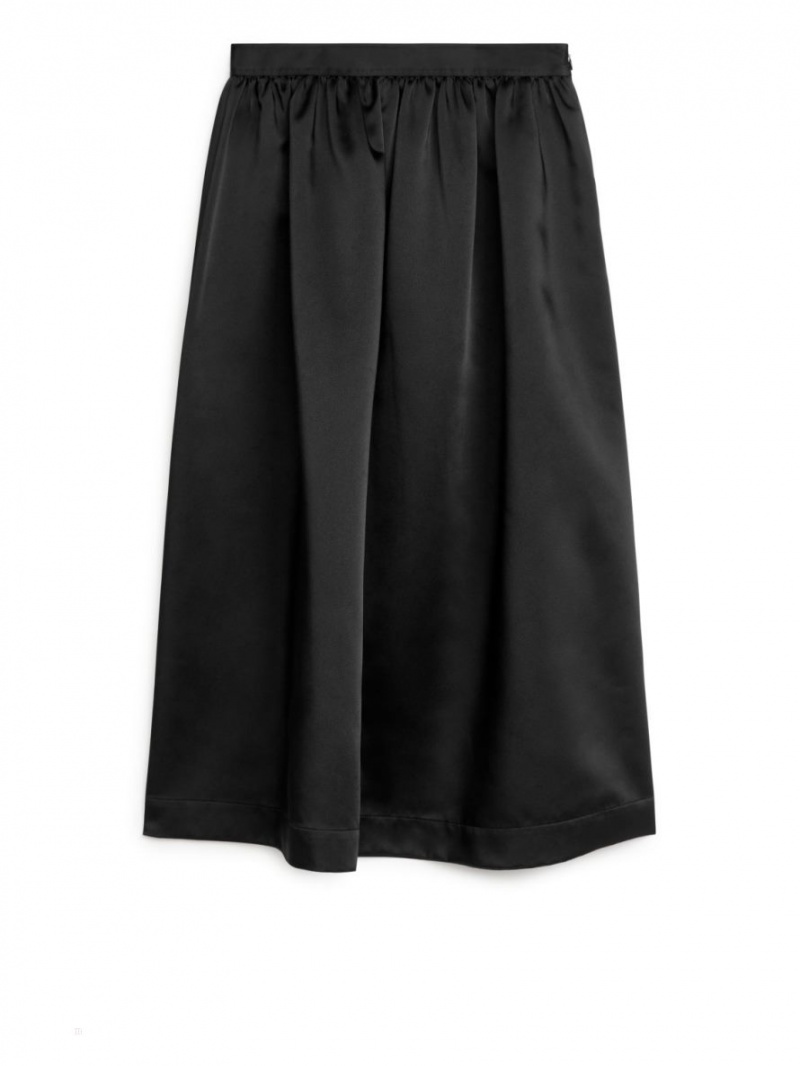 Fusta Arket Taffeta Dama Negrii | Romania-VCDF73958