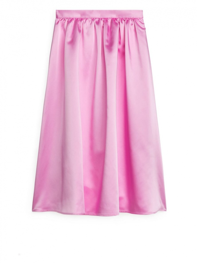 Fusta Arket Taffeta Dama Roz | Romania-LABO23610