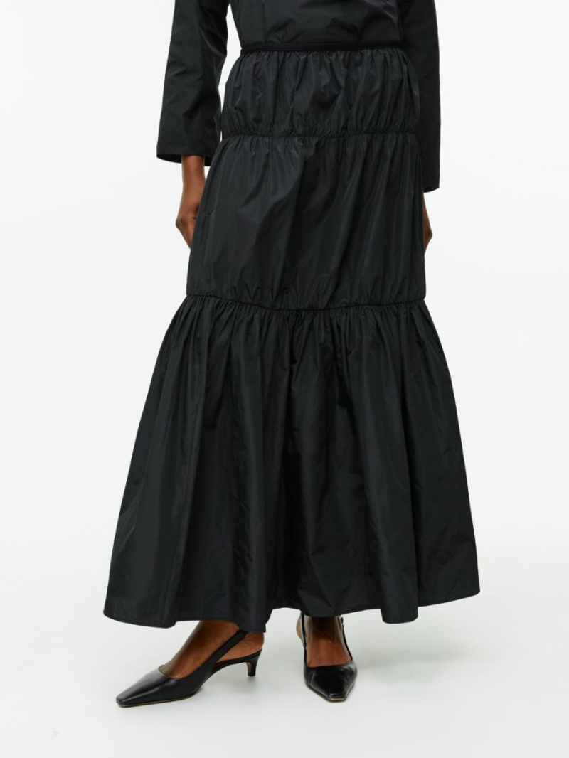 Fusta Arket Tiered Maxi Dama Negrii | Romania-UTGB23148