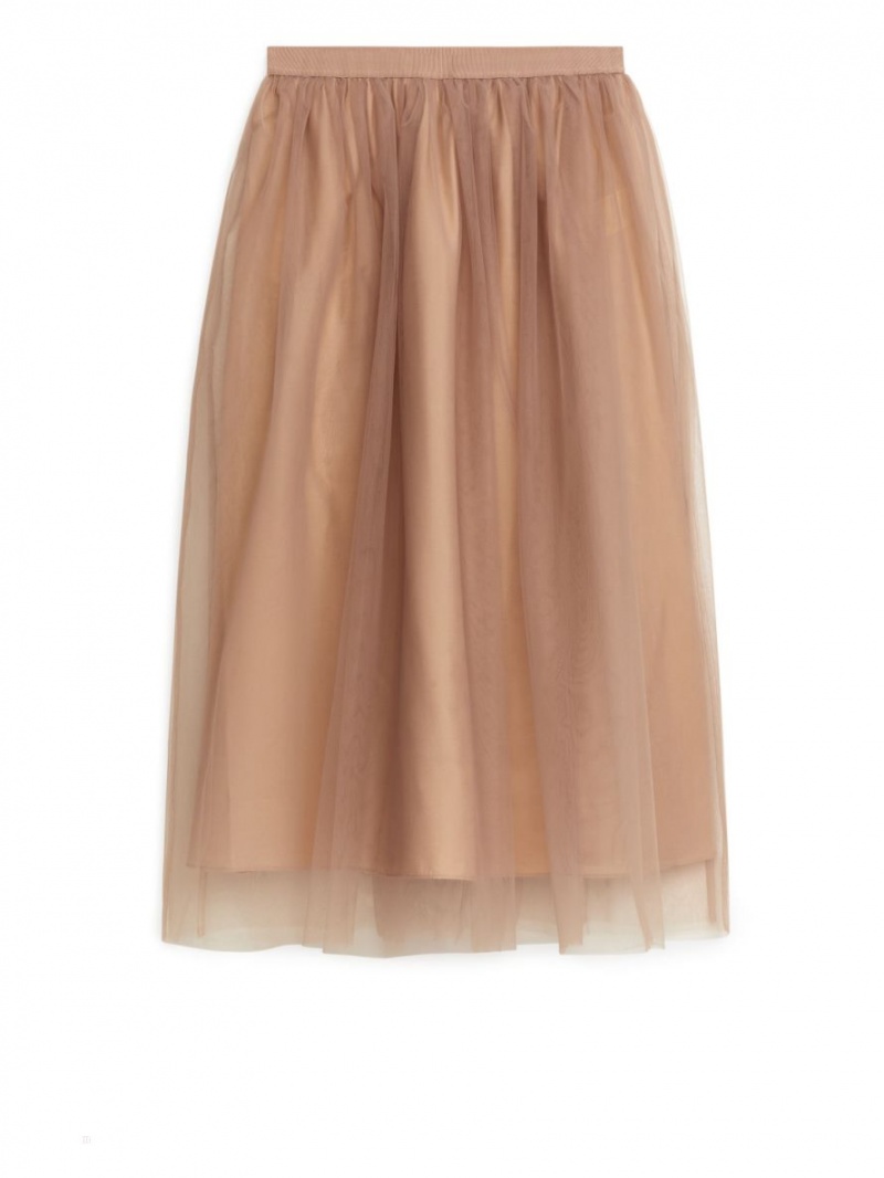 Fusta Arket Tulle Dama Bej | Romania-FHVO69743