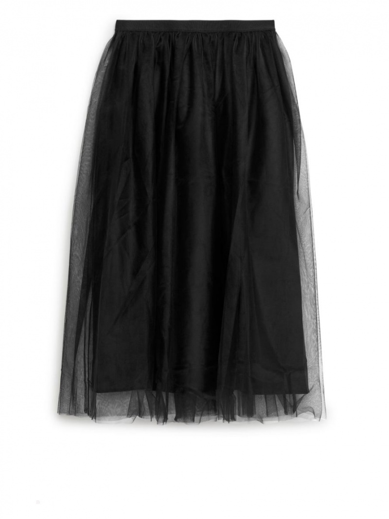 Fusta Arket Tulle Dama Negrii | Romania-DQRJ60932
