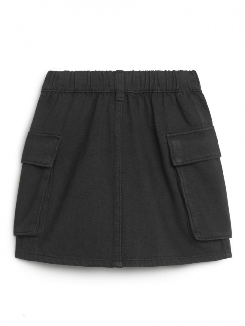Fusta Arket Woven Utility Mini Fete Negrii | Romania-DSGR86104