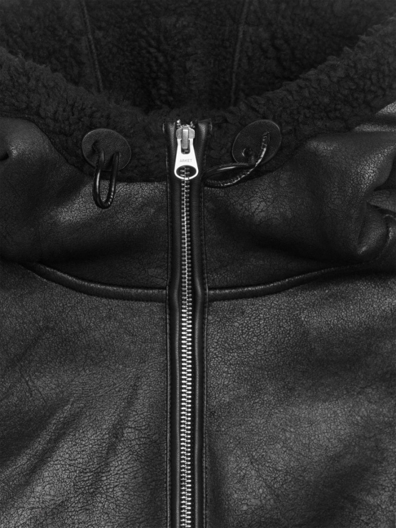 Geaca Arket Coated Moleskin Dama Negrii | Romania-YZEF18457