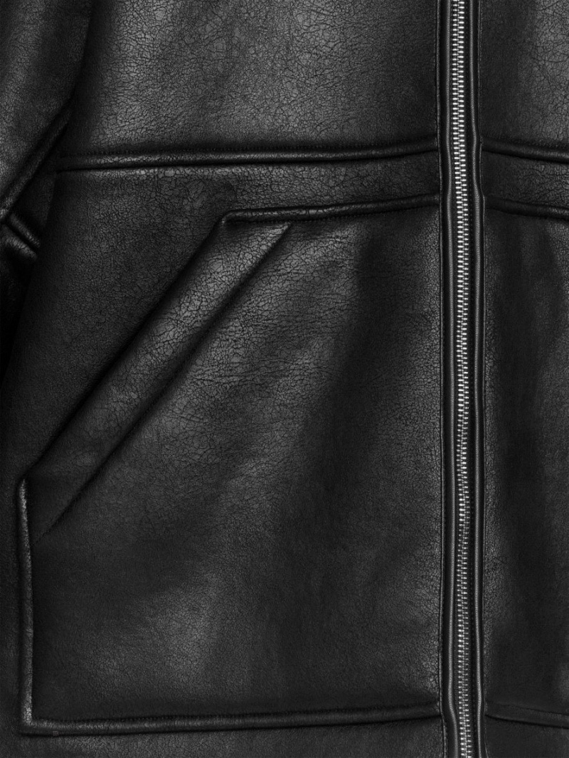Geaca Arket Coated Moleskin Dama Negrii | Romania-YZEF18457