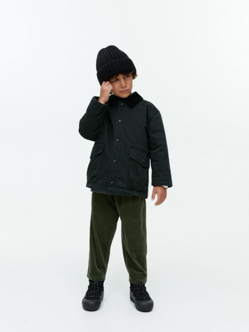 Geaca Arket Corduroy Collar Baieti Negrii | Romania-JFVN86537