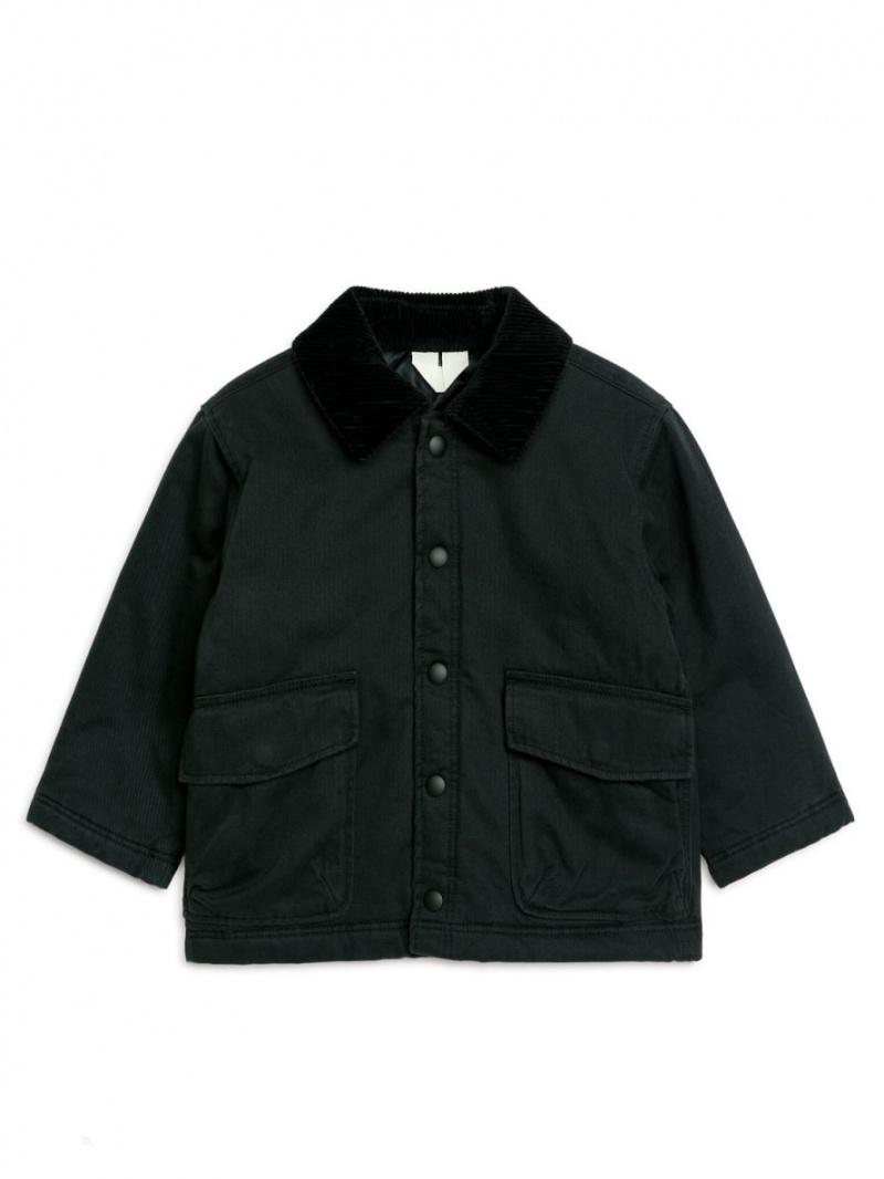 Geaca Arket Corduroy Collar Baieti Negrii | Romania-JFVN86537