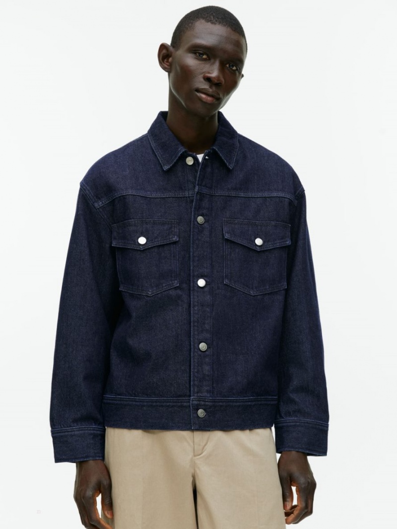 Geaca Arket Denim Barbati Albastri Inchis | Romania-WVXO83756