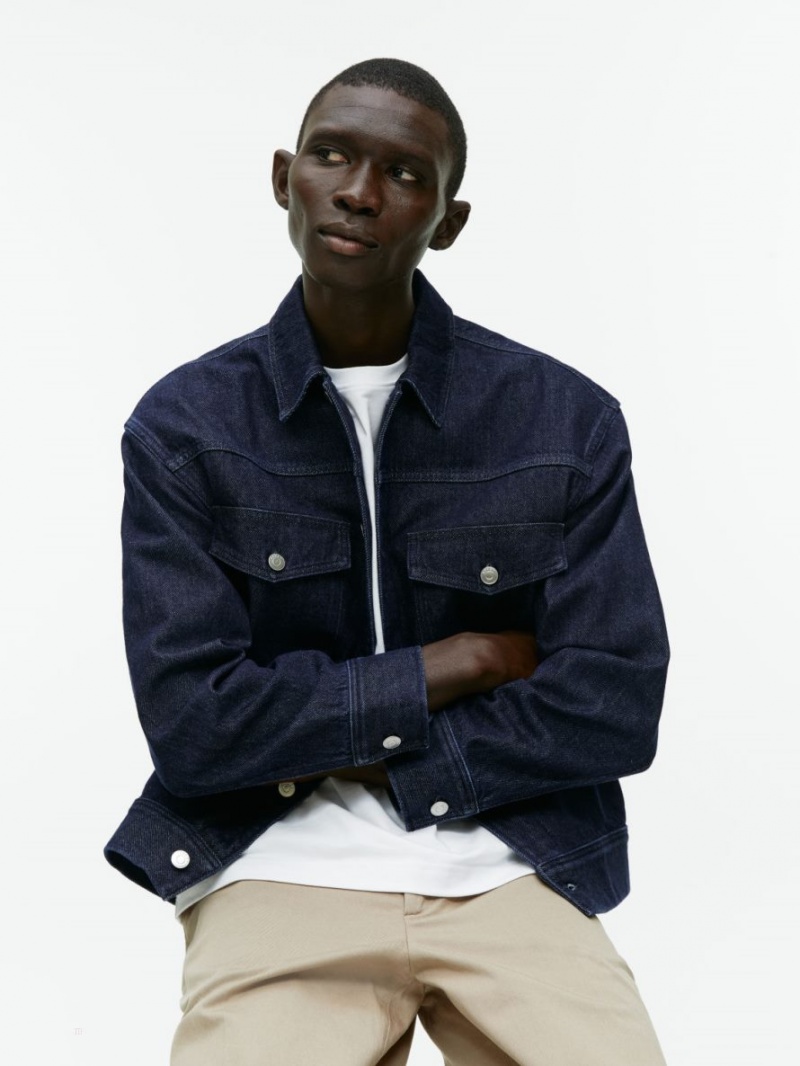 Geaca Arket Denim Barbati Albastri Inchis | Romania-WVXO83756