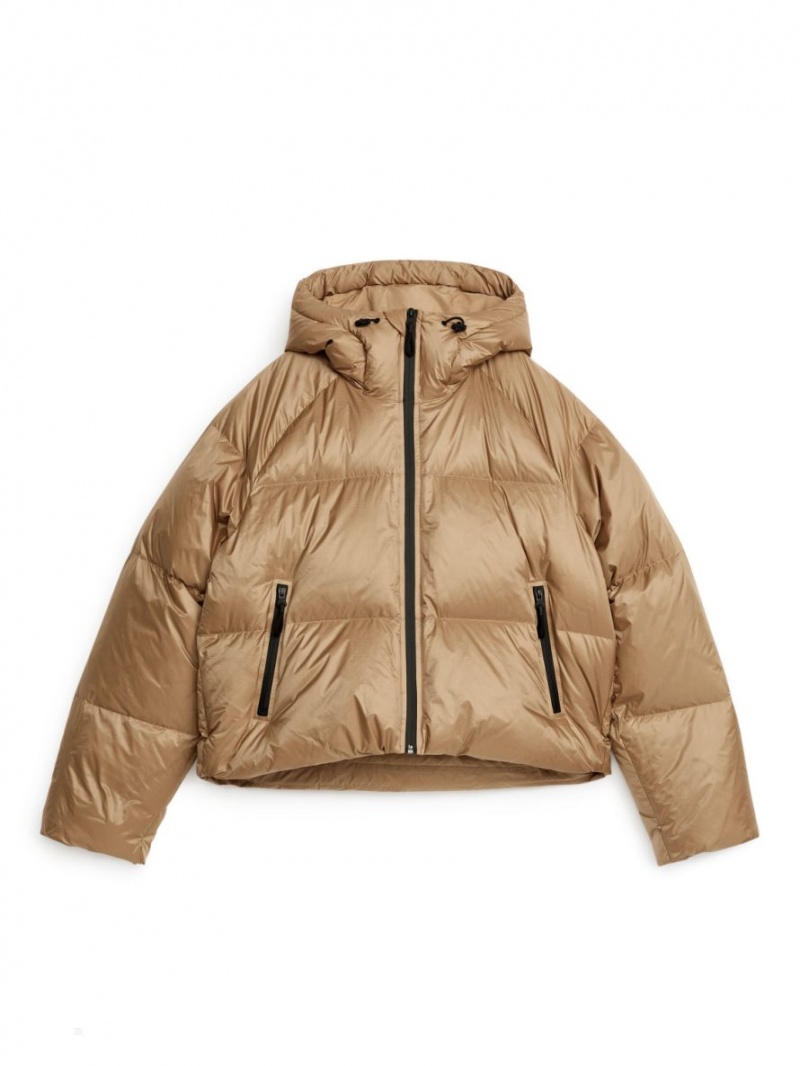 Geaca Arket Down Puffer Dama Bej | Romania-UXJR64238