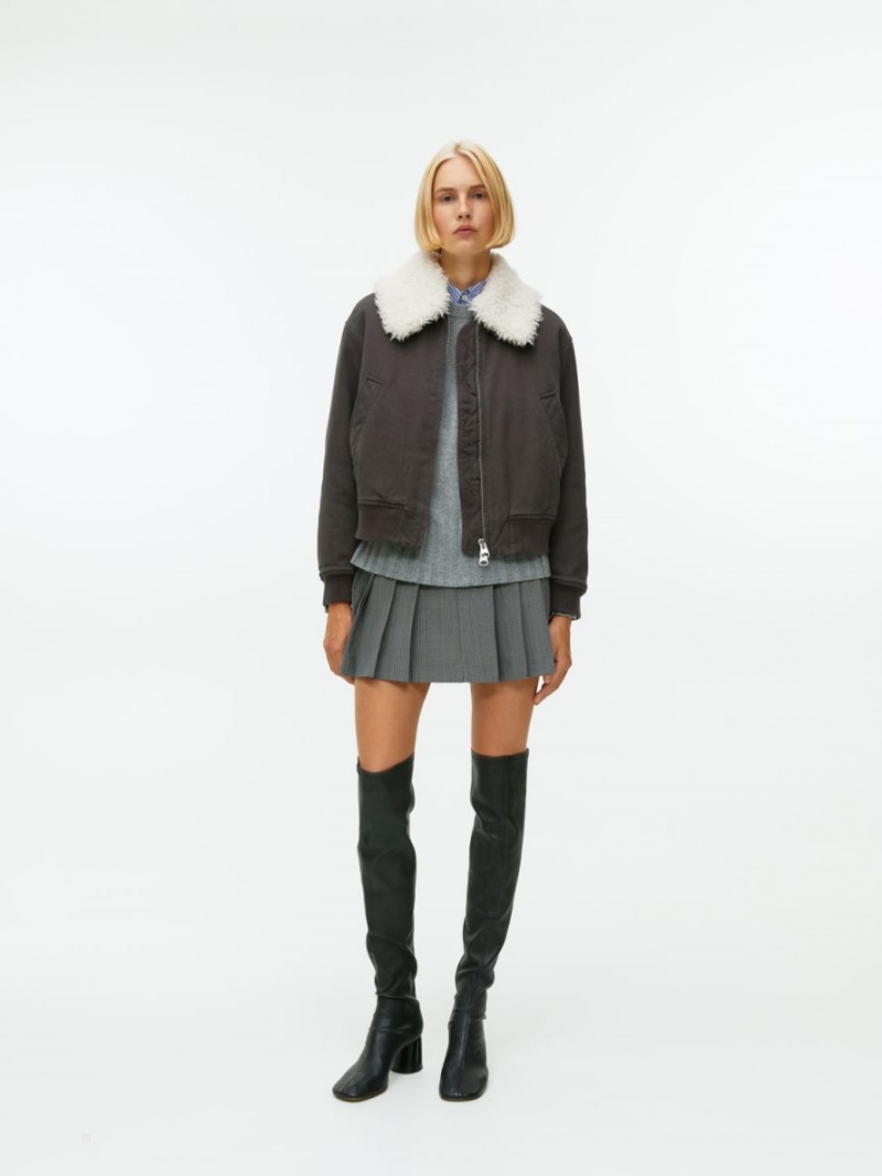 Geaca Arket Faux Fur-Trimmed Liner Dama Negrii | Romania-TQOD92107