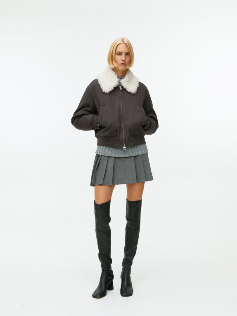 Geaca Arket Faux Fur-Trimmed Liner Dama Negrii | Romania-TQOD92107