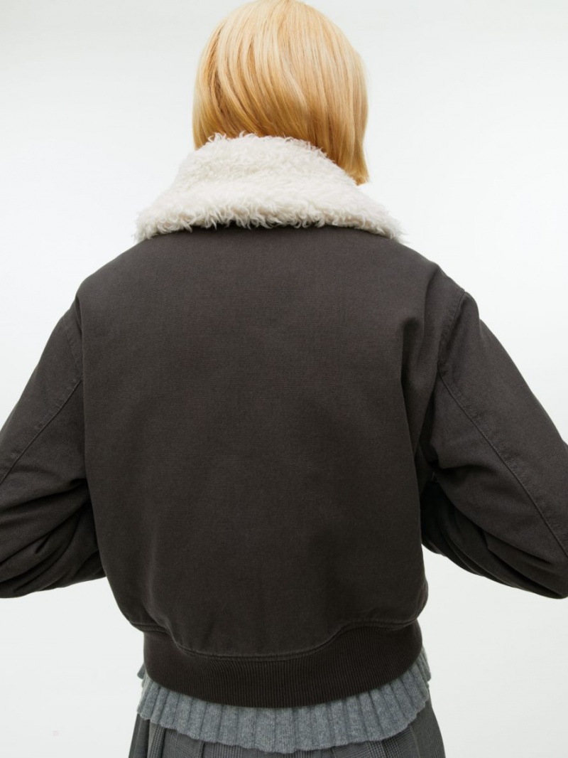 Geaca Arket Faux Fur-Trimmed Liner Dama Negrii | Romania-TQOD92107
