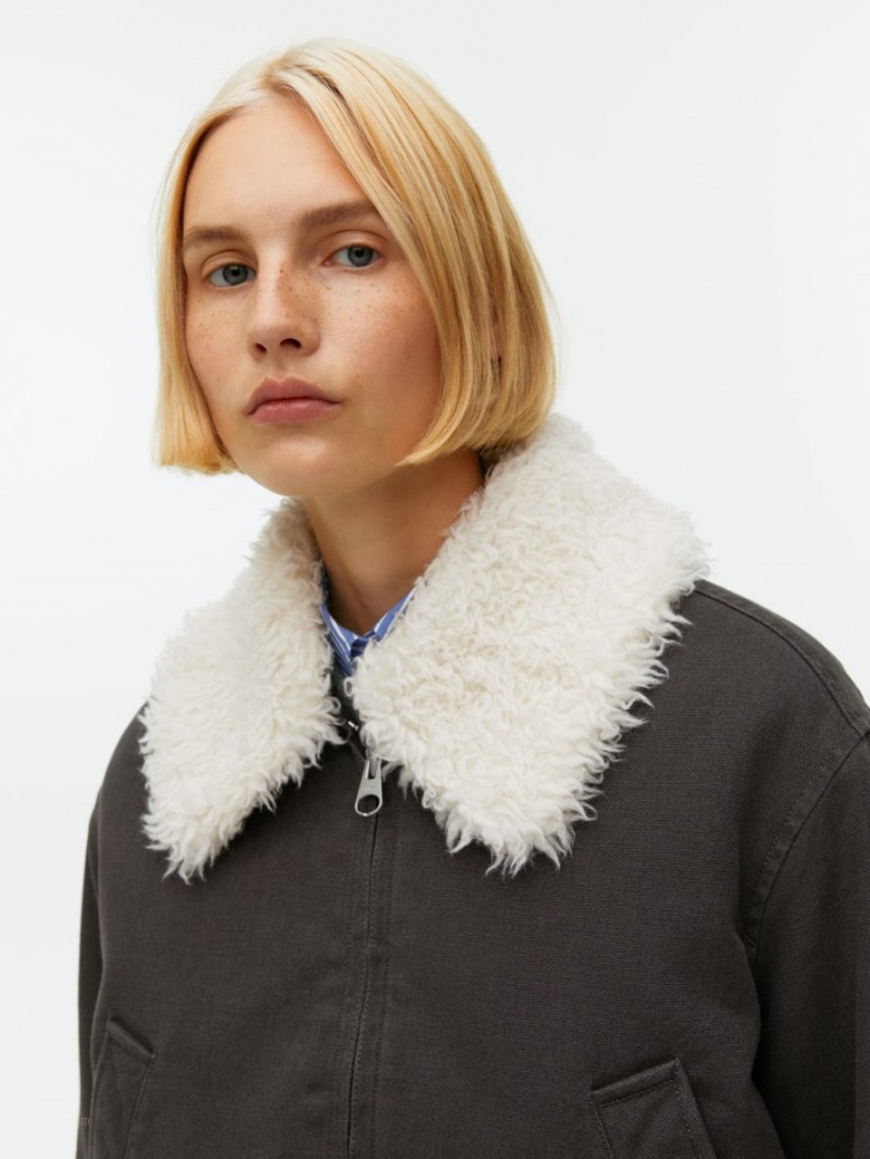 Geaca Arket Faux Fur-Trimmed Liner Dama Negrii | Romania-TQOD92107
