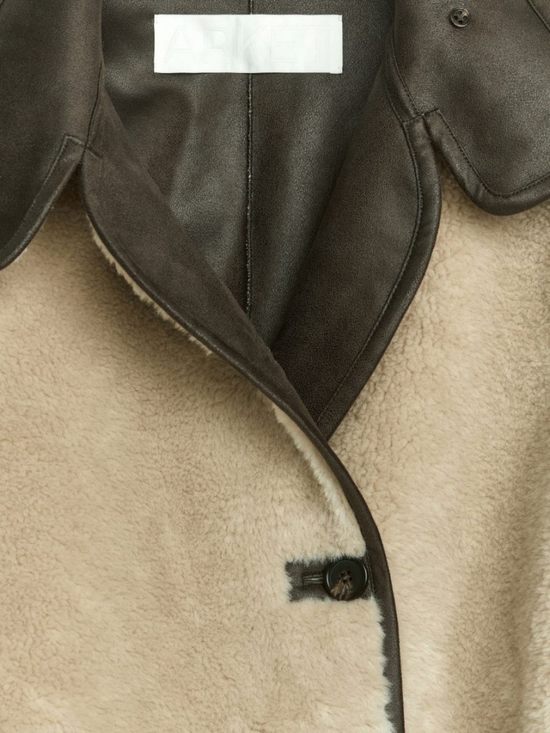 Geaca Arket Faux Fur Dama Bej Maro | Romania-RLCO74031