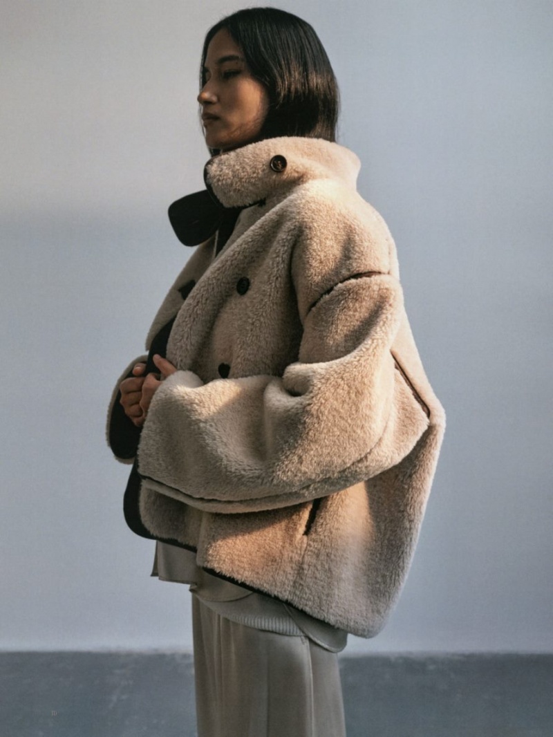 Geaca Arket Faux Fur Dama Bej Maro | Romania-RLCO74031