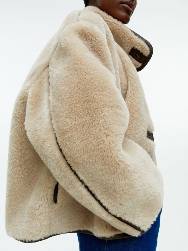 Geaca Arket Faux Fur Dama Bej Maro | Romania-RLCO74031