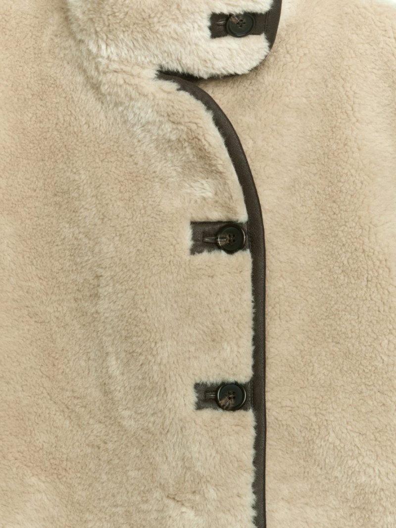 Geaca Arket Faux Fur Dama Bej Maro | Romania-RLCO74031