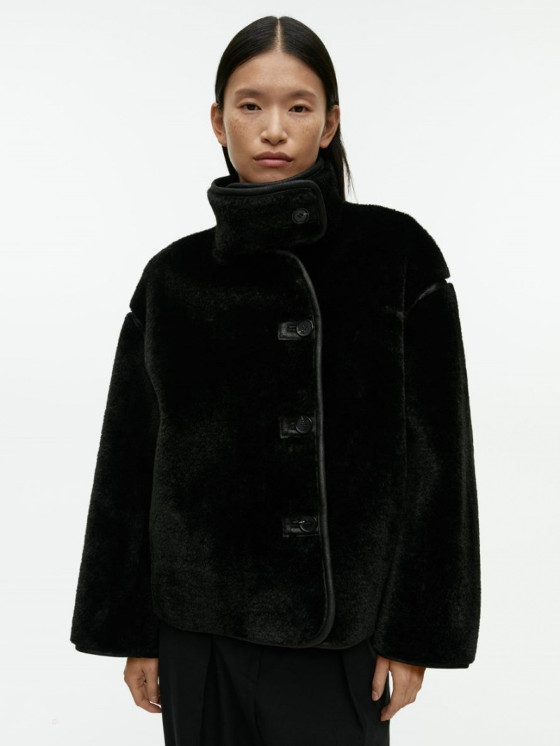 Geaca Arket Faux Fur Dama Negrii | Romania-FPRT65094