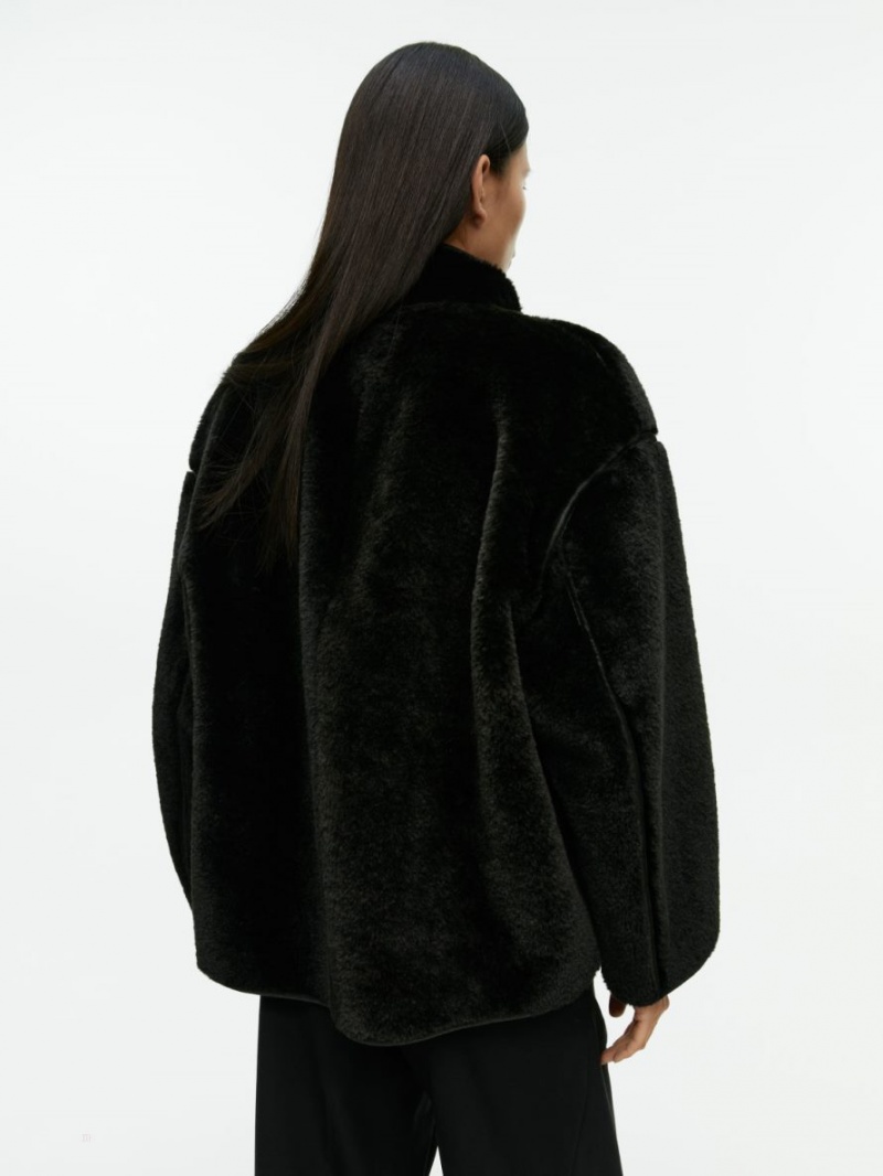 Geaca Arket Faux Fur Dama Negrii | Romania-FPRT65094